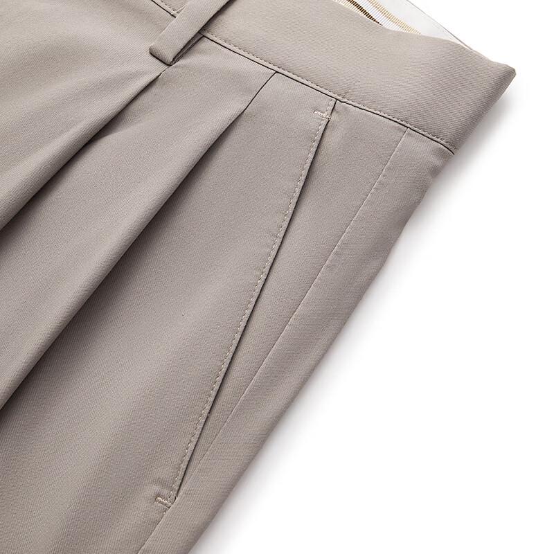 Qipai Men's Lyocell Blend Tapered Cropped Casual Pants