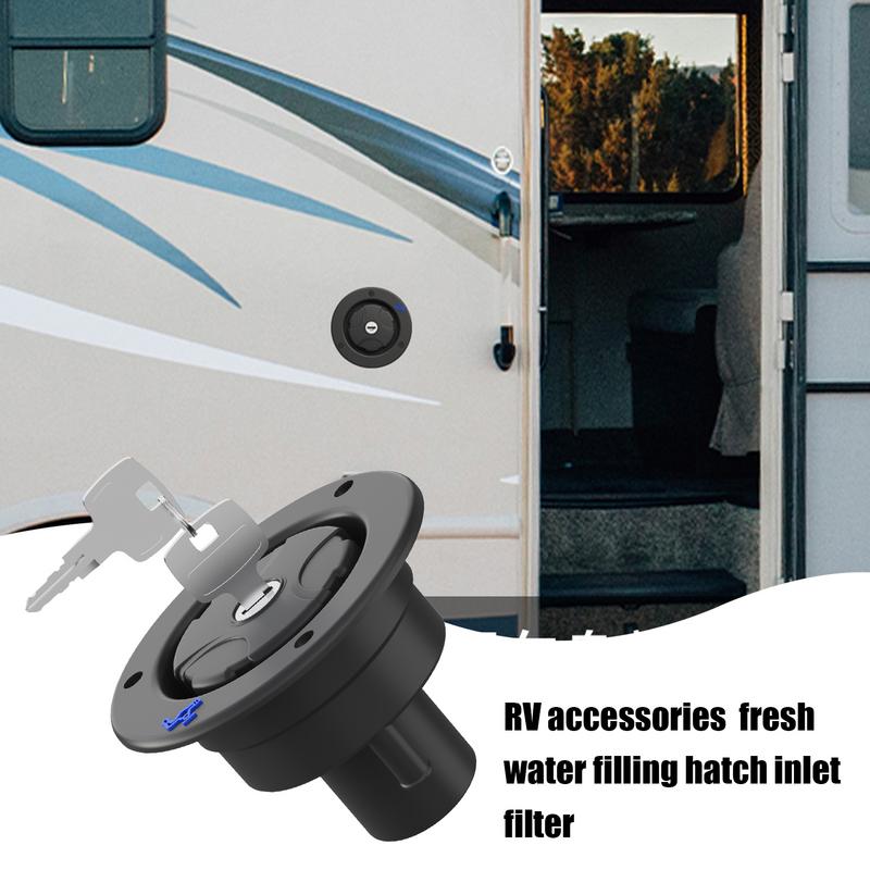 RV Water Inlet Replacement Lockable City Water Connection With Keys For RV Dustproof Leakproof Trailer Replacement Fill Hatch