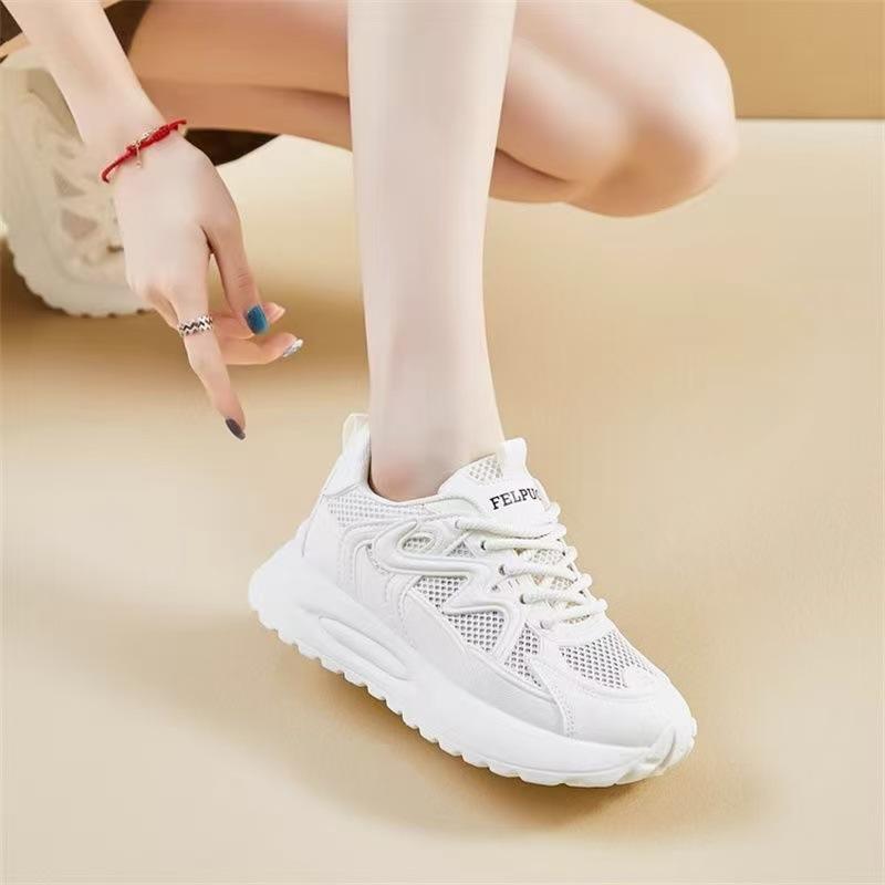Casual mesh sneakers women's spring and autumn new lightweight niche thick-soled casual breathable running