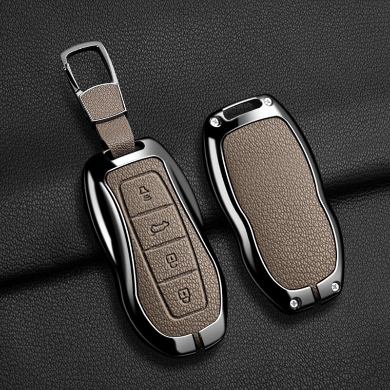 Interior Mouldings 4 Buttons Car Key Cover Case Shell For Ford EQUATOR JMC Plus 5 6 7 Sport EcoBoost Zinc Alloy Leather Protect