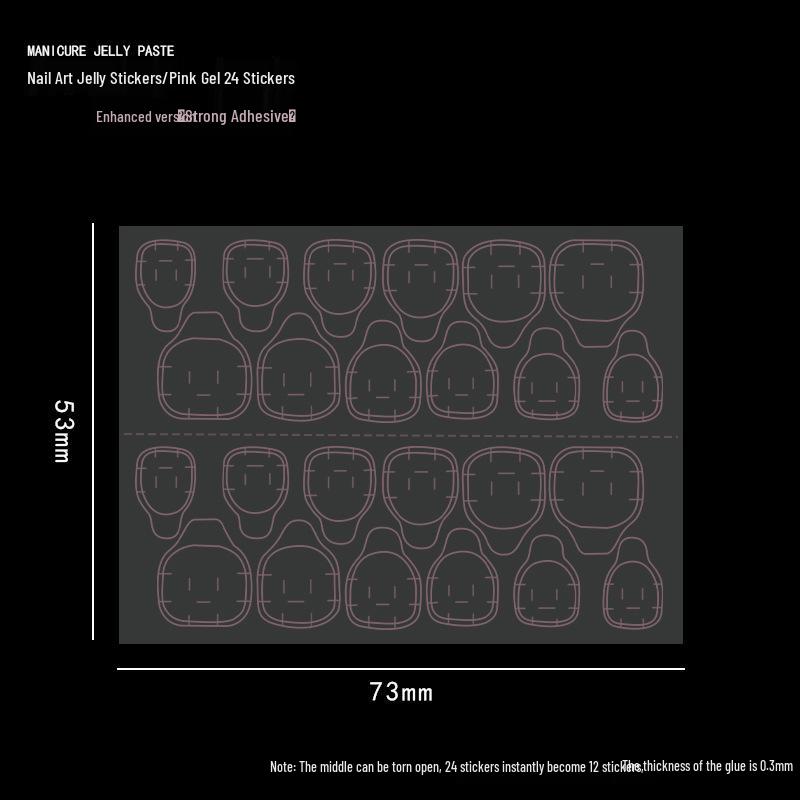 

Ultra-thin Wearable Multi-color Waterproof Nail Stickers with Removable Jelly Glue 50 pieces