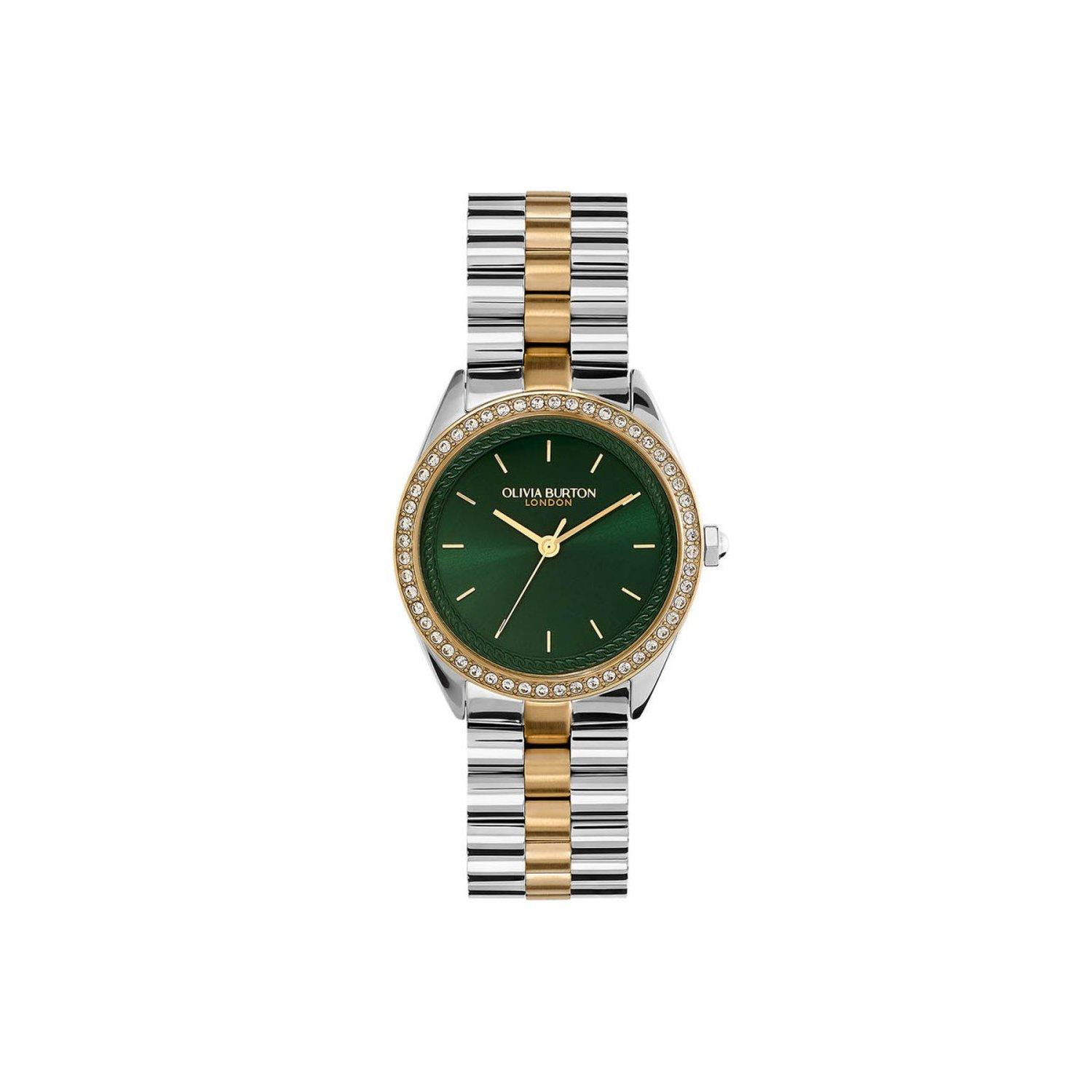 [Olivia Burton] Green Jeweled Women s Watch (24000137)