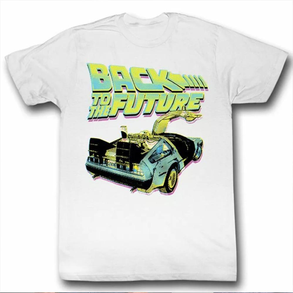 Back to the Future Neon White Adult  Size S-5XL CG2296 Unisex T-Shirt XXL