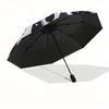 The Nightmare Before Christmas Themed Automatic Opening and Closing Folding Umbrella, Reinforced 8 Ribs, Compact Travel Design, Fashionable