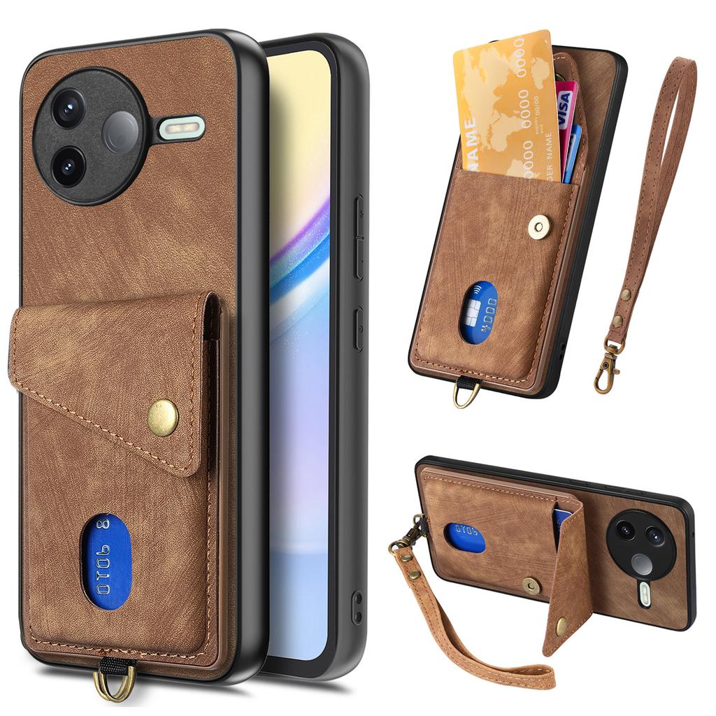 For Xiaomi Poco F7 Pro 5G/Xiaomi Redmi K80 5G Case with Card Holder Kickstand Leather Phone Back Cover