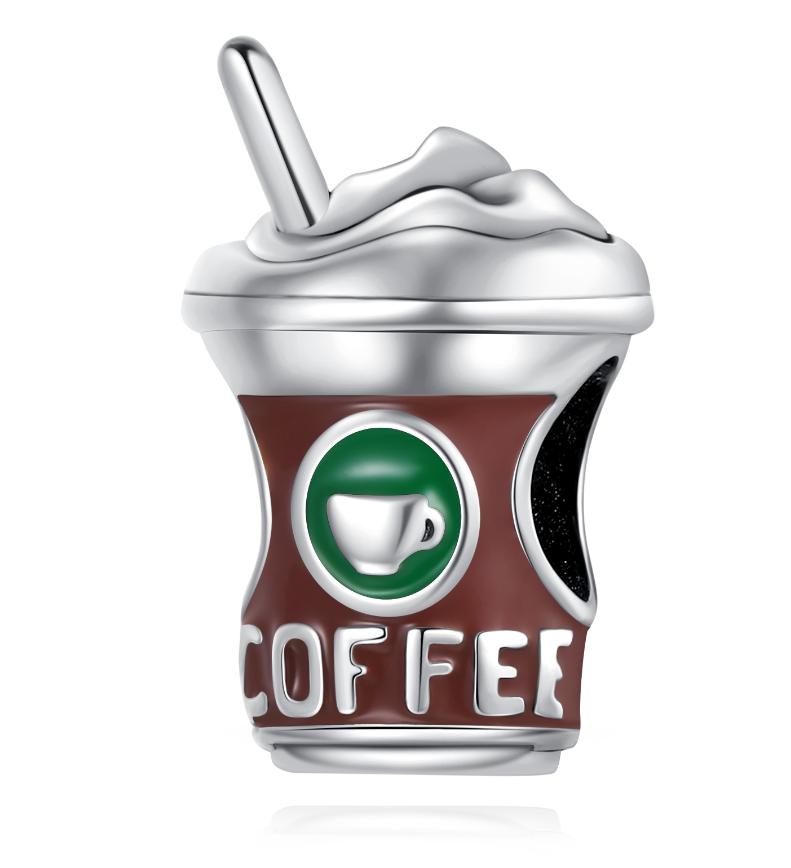 925 Silver Food Series Charms Beads Coffee Cup Bread Cake Ice Cream Pendant Fit Bracelet Necklace Women DIY Fine Gifts