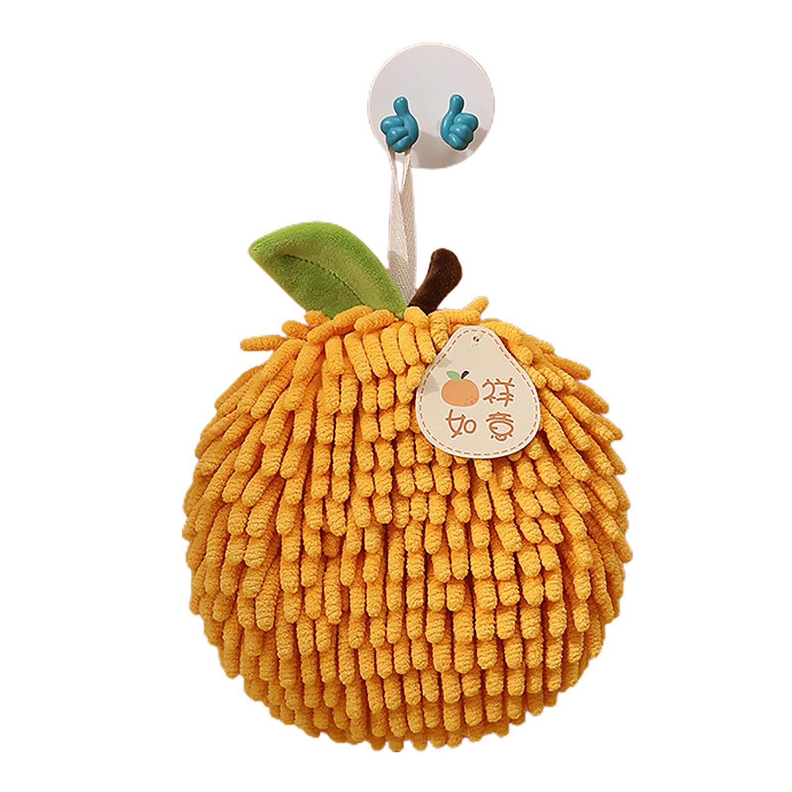 

Шенилловое ручное полотенце-шар для вытирания с петлей для подвешивания для кухни, ванной комнаты, быстросохнущее, мягкое, впитывающее, хурма, гандбольный мяч F