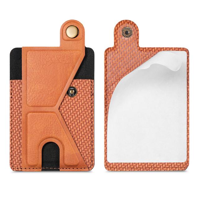 Cell Phone Adhesive Stick On Credit Card Magnetic Pocket Holder Slim Leather Wallet Sleeve For Iphone Smartphone Bag For Samsung