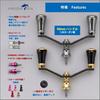HEIGHTEN 90mm Reel Handle Shimano Daiwa Universal Carbon Cloth Carbon Crank Handle for Spinning Reels Chess Series Knob Black 1.5K (19mm - & Gold)