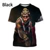 Indian Monkey God Hanuman 3D Printed T-Shirts Hindu Myth Figure Pattern Top Summer Round Neck Fashionable Casual Short Sleeved Men's T-shirts