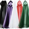 Little Red Riding Hood Cape Hooded Mesh Cloak for Adults, 2 Layer Sheer Tulle Cape, Halloween Gothic Witch Queen Cosplay Costume Renaissance