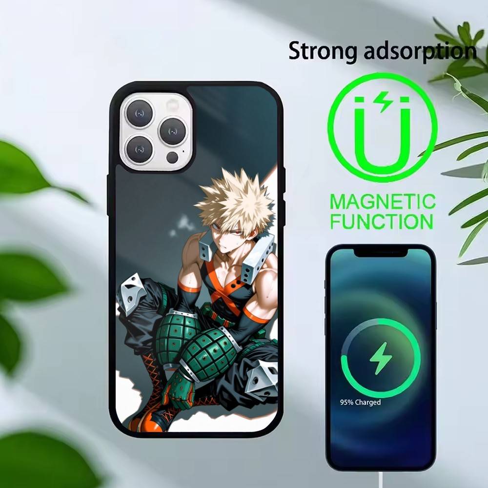 Katsuki Bakugo R-Hero Academia Phone Case For iPhone 14,16,15,13,17,12,Plus,Pro,Max Magnetic For Magsafe Frosted Cover