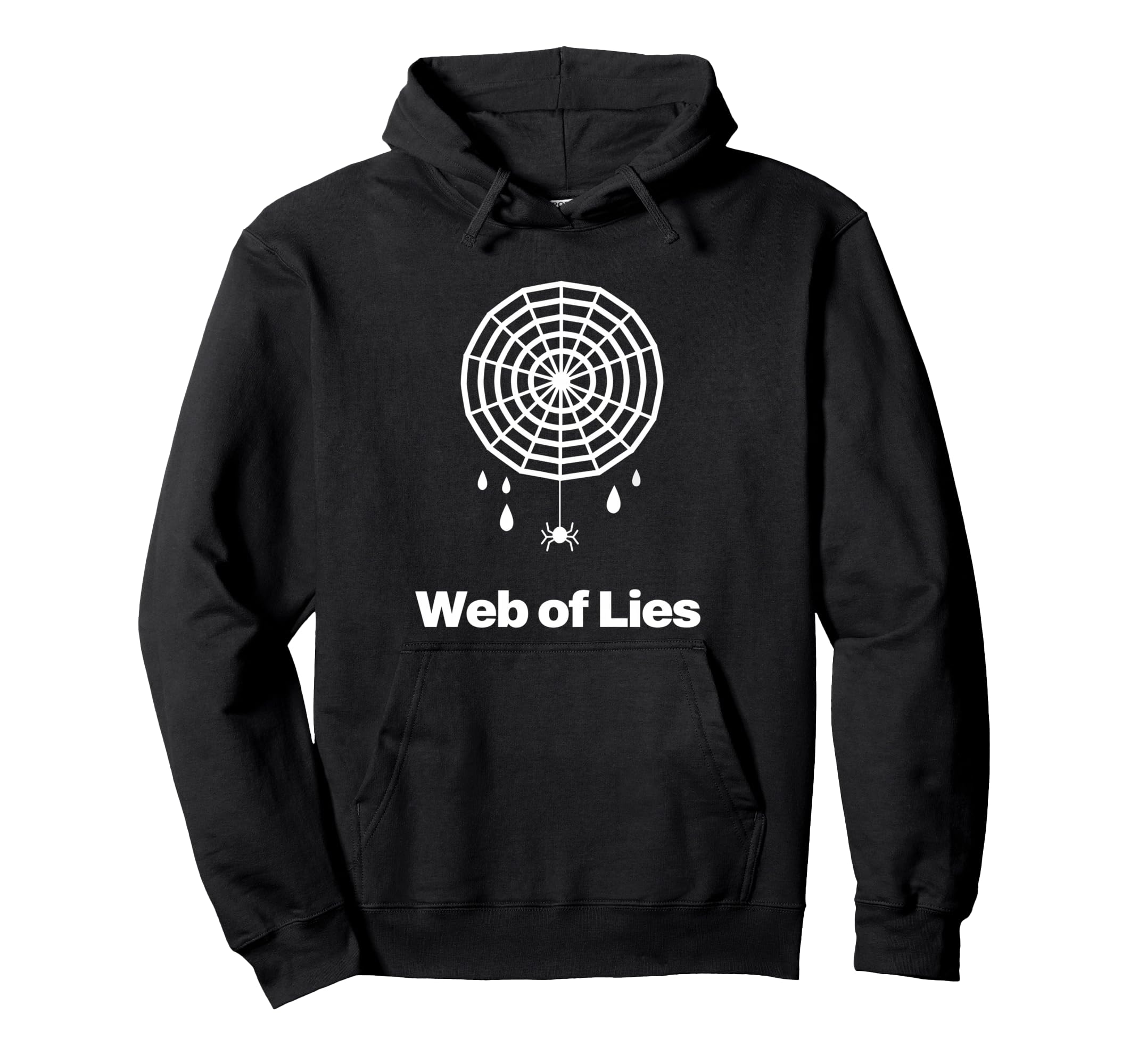 

Web of Lies Spider Humor Minimalist Creepy Halloween Design Hoodie чорний