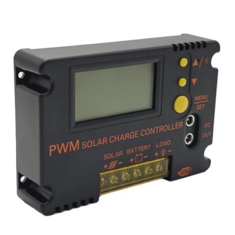 

Solar Panel Regulator USB 5V Output with Adjustable LCD Display for 12V and 24V Power Systems Improved Control 1