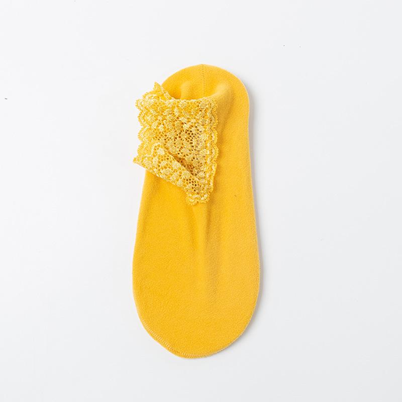 Women’s Non-Slip Lace Trim Thick Floor Socks for Autumn/Winter
