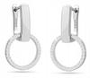 Silver Hoop Earrings with Zirconia Diamond Cut 925 Sterling Silver Casual Style