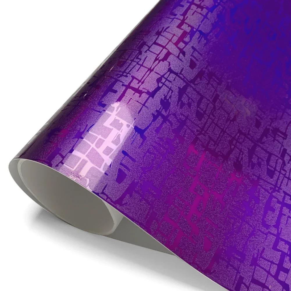 

Car Decorative Glossy Stickers Waterproof Maya Pattern Wrapping Self-adhesive Personalized Films Motorcycle Decal Accessories 10x150cm фіолетовий