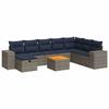 VidaXL Garden Lounge Set 9 Pcs with Grey Cushions Wicker 3325890