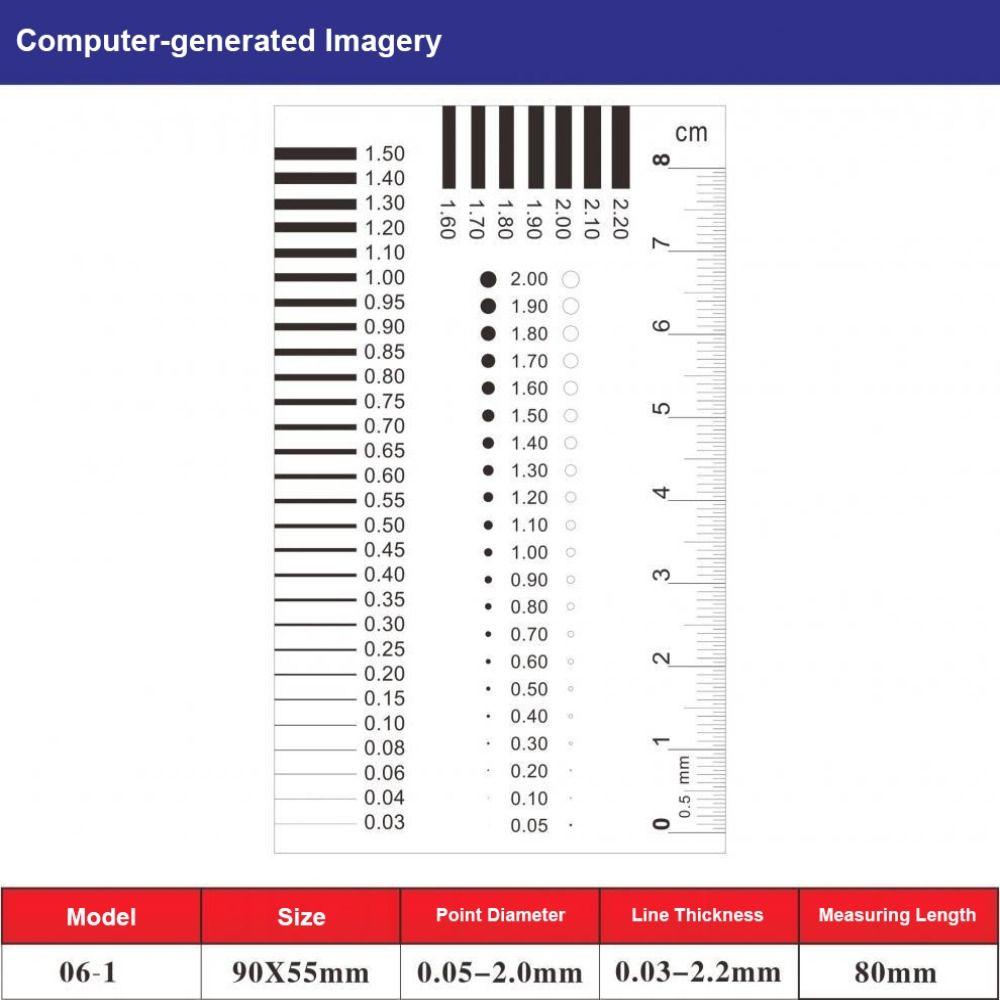 Plastic Crack Width Gauge Transparent Spot Inspection Ruler Manufacturing