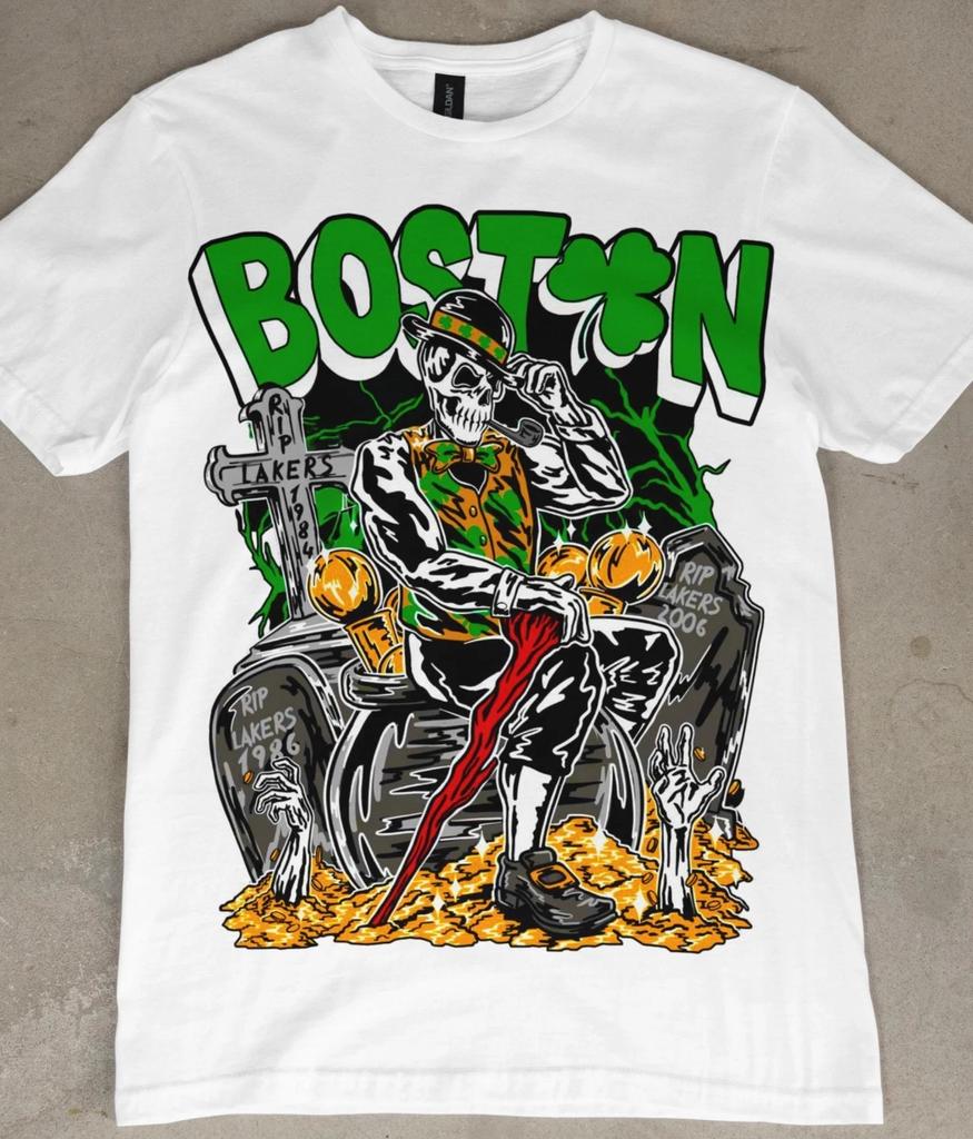 Boston Celtics Graphic Tee Shirt Vintage Retro Style NBA Jersey T-Shirt NEW