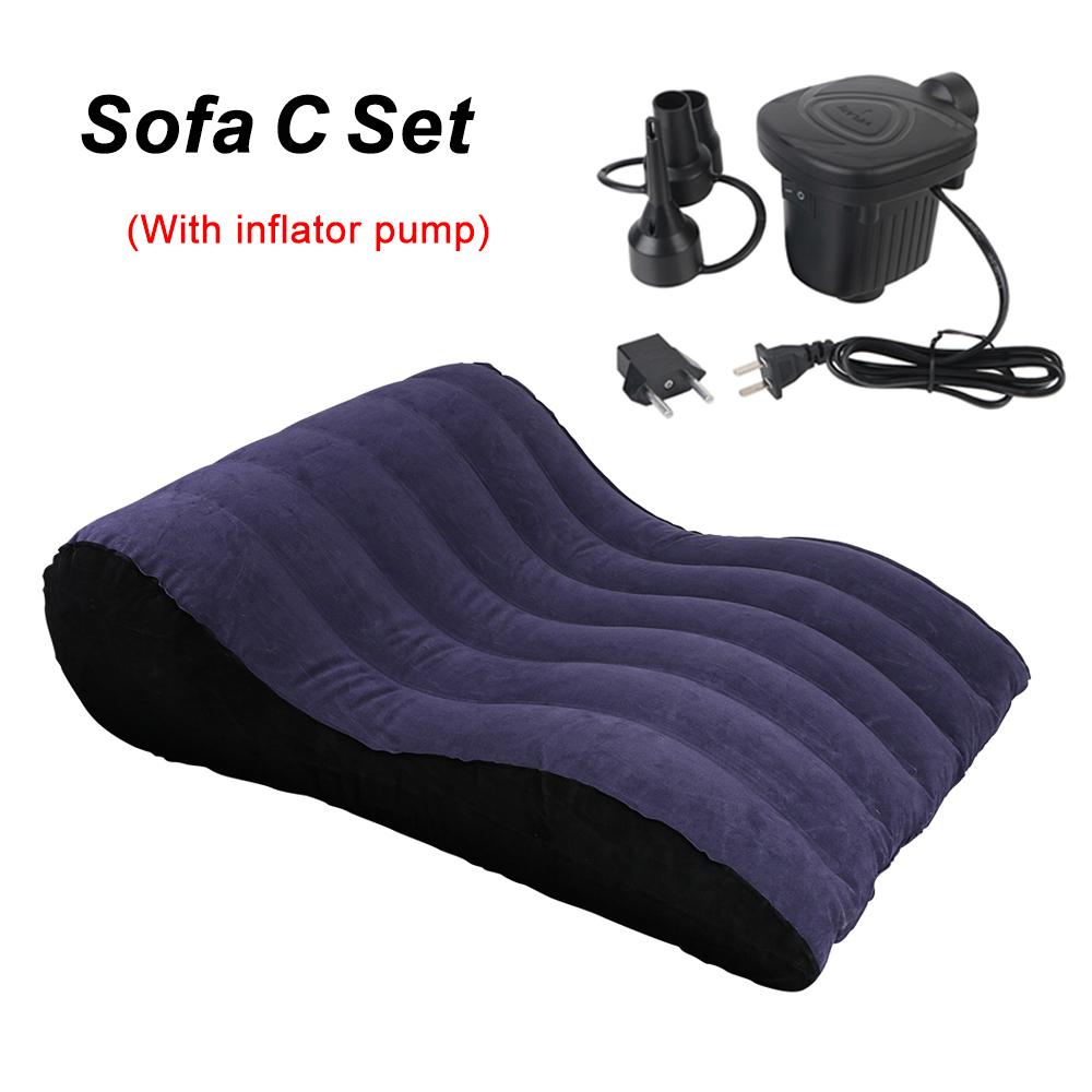 Canapea de sex mare Jucării sexuale pentru adulți Jocuri Mobilier gonflabil Covoraș de pat Perne Cuplu Femei Muie vaginală Plug anal Inflator 220V