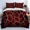 3D Volcano Lava Magma Comforter Bedding Set,Duvet Cover Bed Set Quilt Cover Pillowcase,King Queen Size Bedding Set Adult Child
