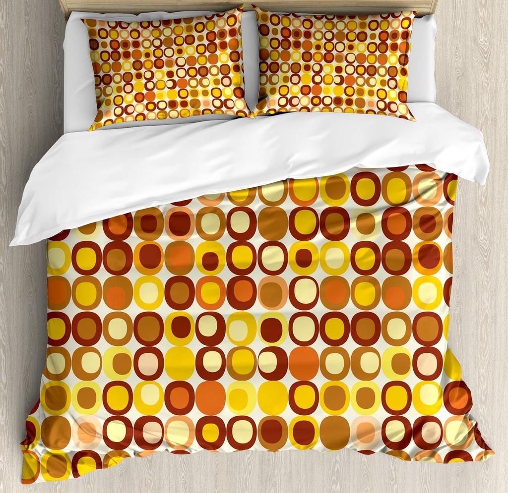 Nature Bedspread, Lemon Tre Branches Gardening Design, Decorative Quilted 3 Piece Coverlet Set featuring 2 Pilow Shams, Ful Sized Dimensions