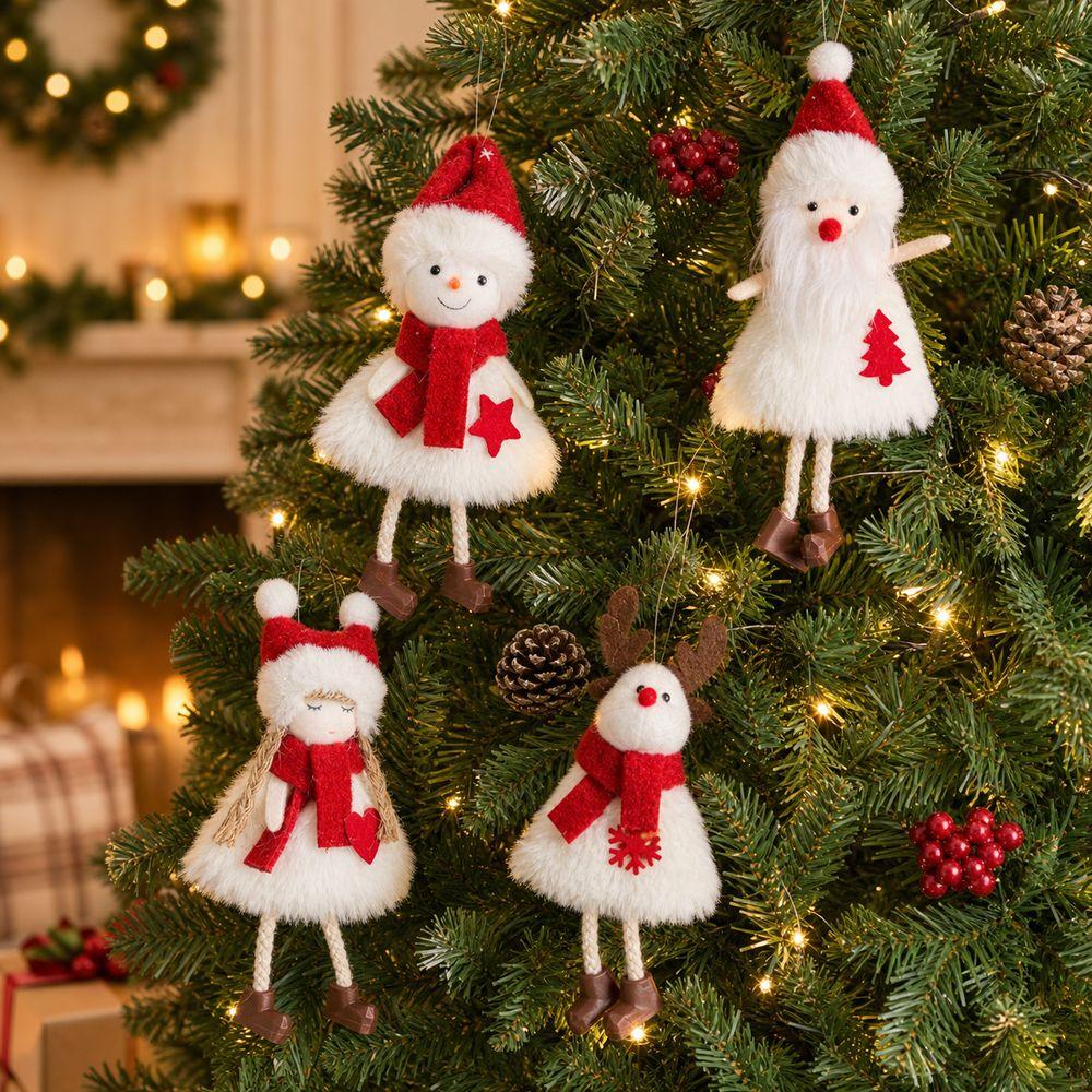 Angel Doll Christmas Plush Doll Elk Pattern Christmas Hanging Doll Christmas Tree Decor