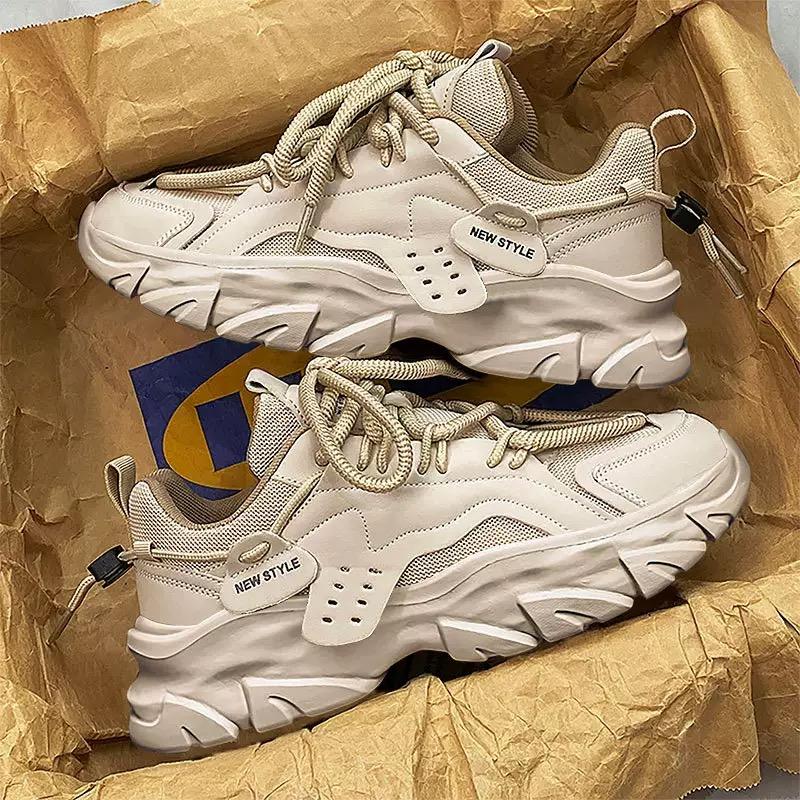 

Дышащие Кроссовки на Толстой Подошве Повседневные для Улицы Бег Четыре Сезона Новые Теннисные Мягкая Подошва Комфорт 45