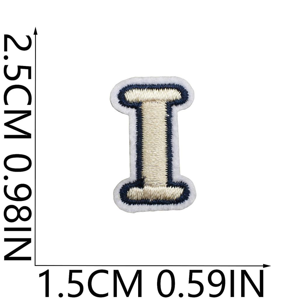 Mini Pegatina de Tela Bordada con Alfabeto Inglés Tamaño Pequeño DIY para Bolso Cambiante Parche Decorativo Pegatina Etiqueta Bordada por Computadora Número