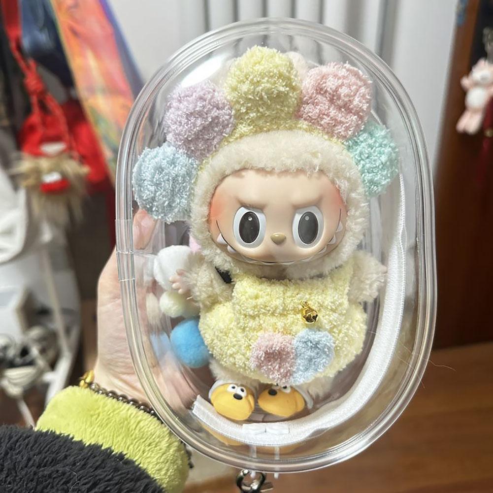 Mystery Box Storage Case Anime Ornaments Mystery Box Organizer Box Square Plush Dolls Display Bag With Keychain