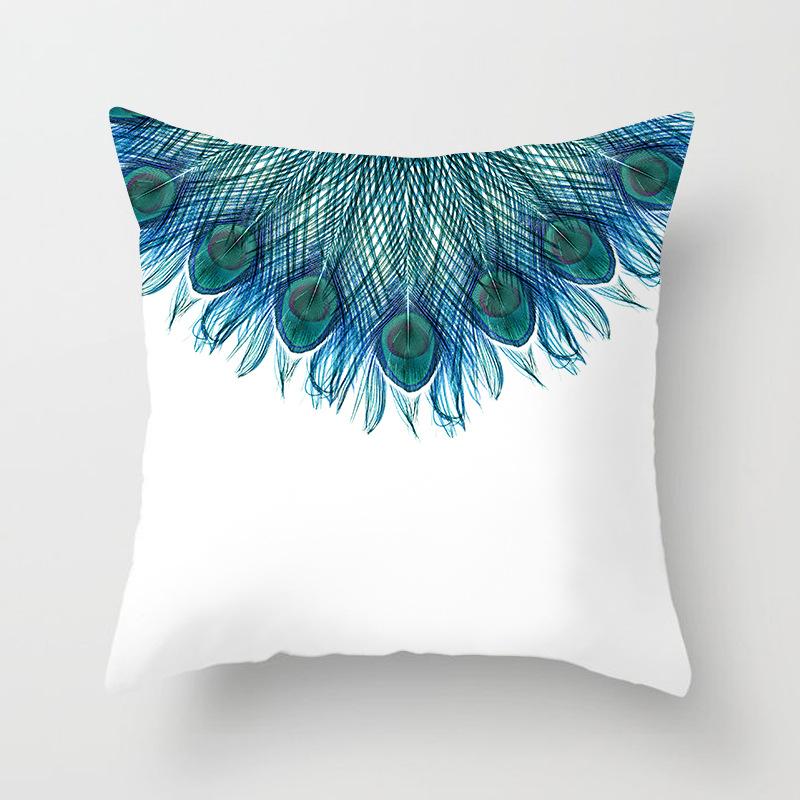New Chinese Style Classical Peacock Feather Pattern Pillowcase Car Bedroom Living Room Cushion New Chinese Style