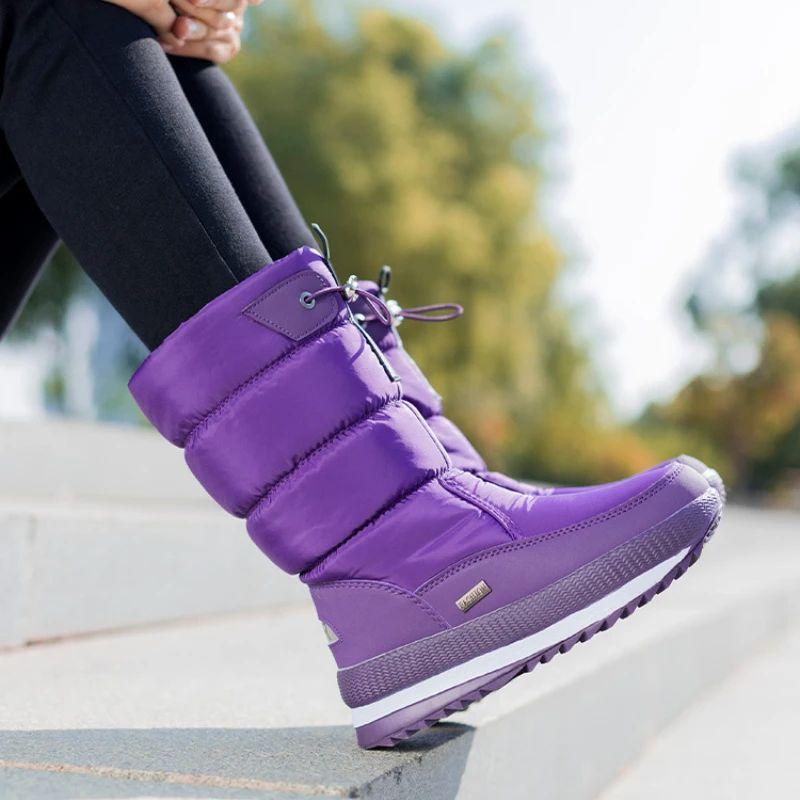 Women's Boots Winter Waterproof Non-slip and Velvet Thickened High-top Snow Boots Shoes To Keep Warm In Winter