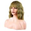 Women's Short Wave Hair Fashion Wine Red Synthetic Wig with Bangs(color:18 Colors)
