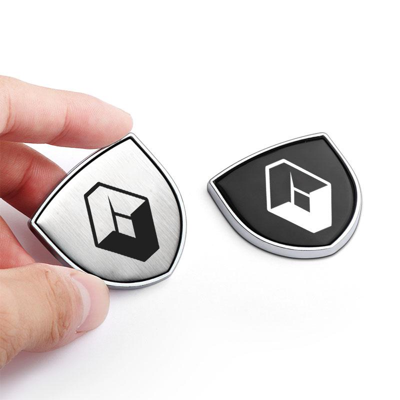 1 stk 3D Metall Auto Dørskjold Emblem Bil Karosseri Merke Klistremerke for Renault Dacia Megane 2 3 Clio 4 Captur Kadjar Fluence
