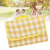 Picnic Blanket Waterproof Damp Proof Thickened Nonwoven Foldable Portable Gingham Picnic Mat for Beach Camping Yellow