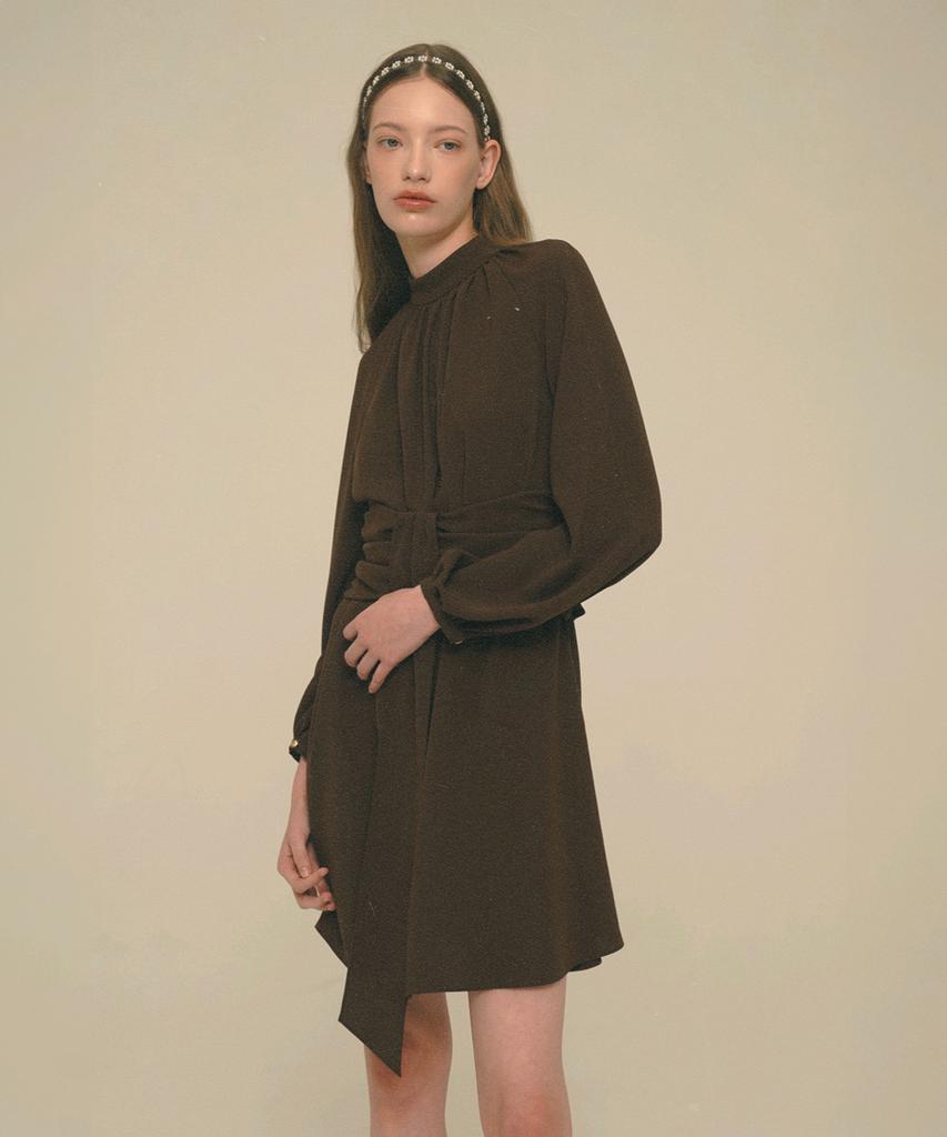 Aiseugadeuneiogongpal Tie Scarf Dress_Chestnut Brown