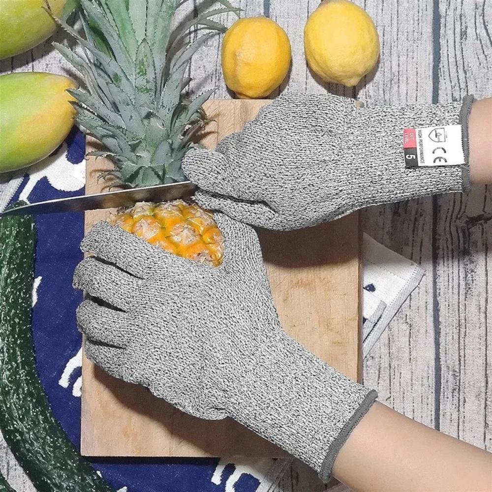 Grade 5 Cut Resistant Gloves HPPE Scratch Resistant Glass Cutting Safety Protection Gloves for Gardeners Kitchen Butcher Work