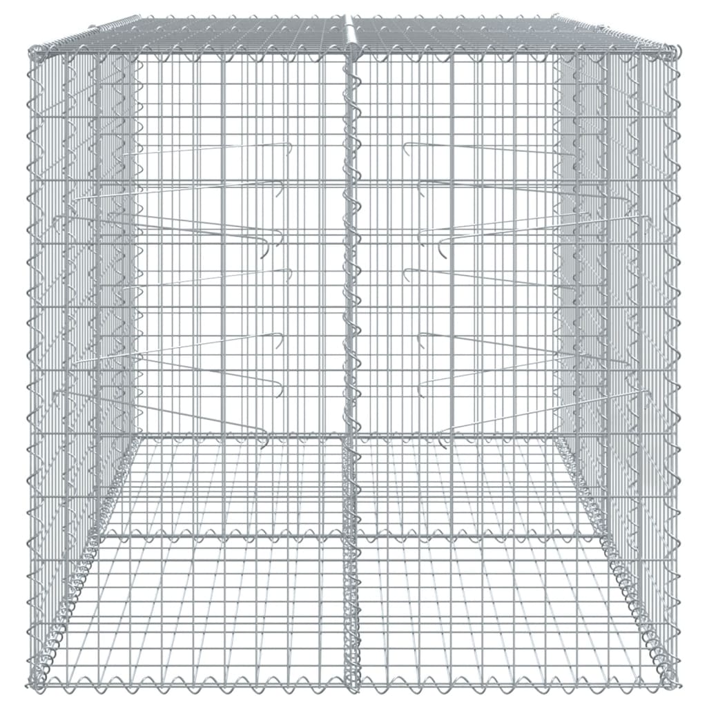 Gabion with Lid 200x100x100 Cm Galvanized Iron