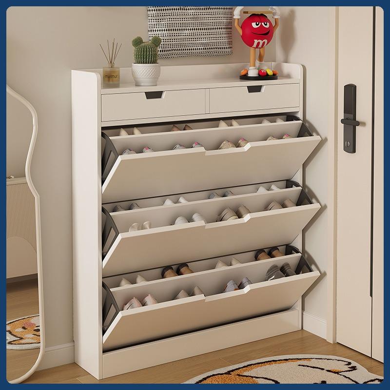 Multifunctional Shoe Cabinet Wooden Narrow Large Capacity Storage Cabinet Simple Shoe Rack Sturdy and Stable Dustproof Shelf