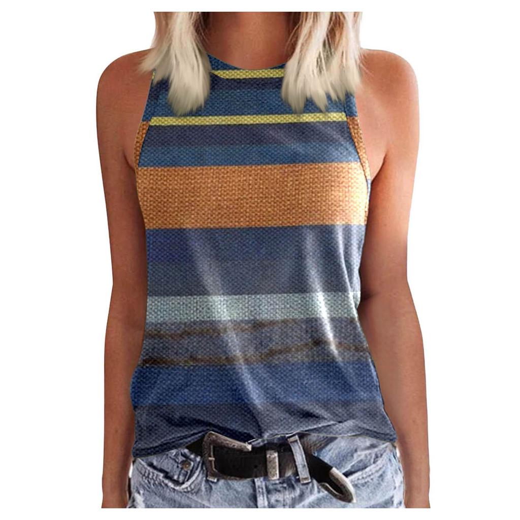Women's Top Colorful Print Block  Top Stylish  Tank