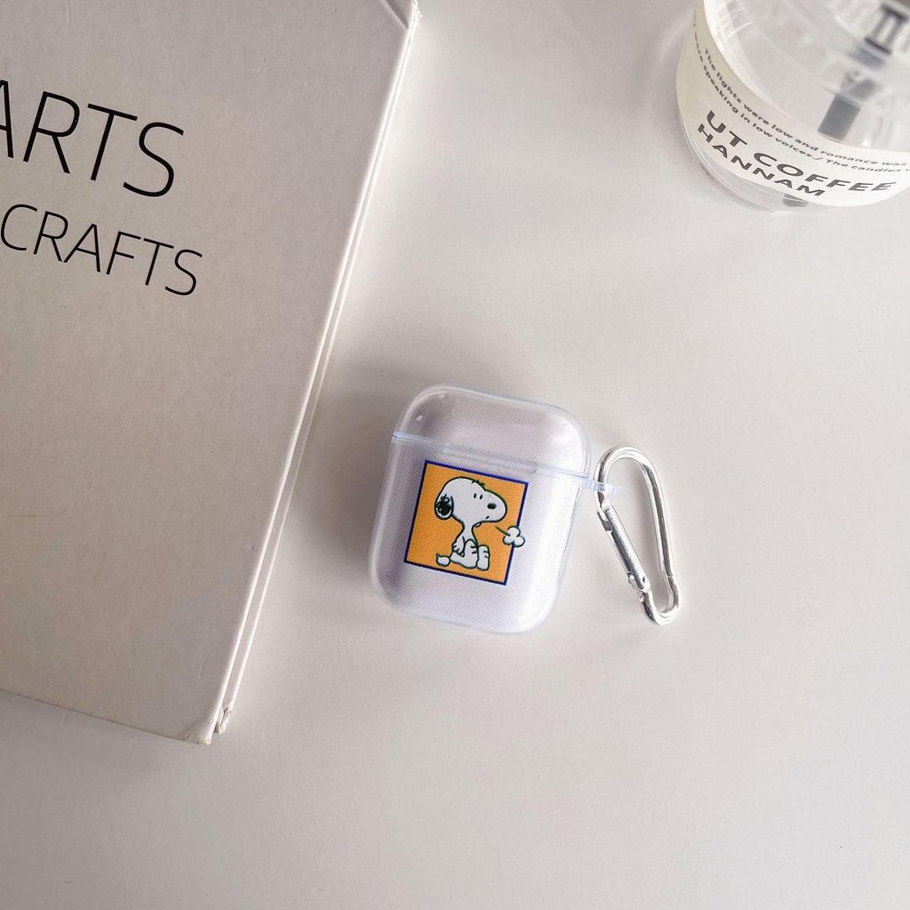 Snoopy Dog Transparent TPU Protective Case for AirPods 2nd Gen Pro Earphones
