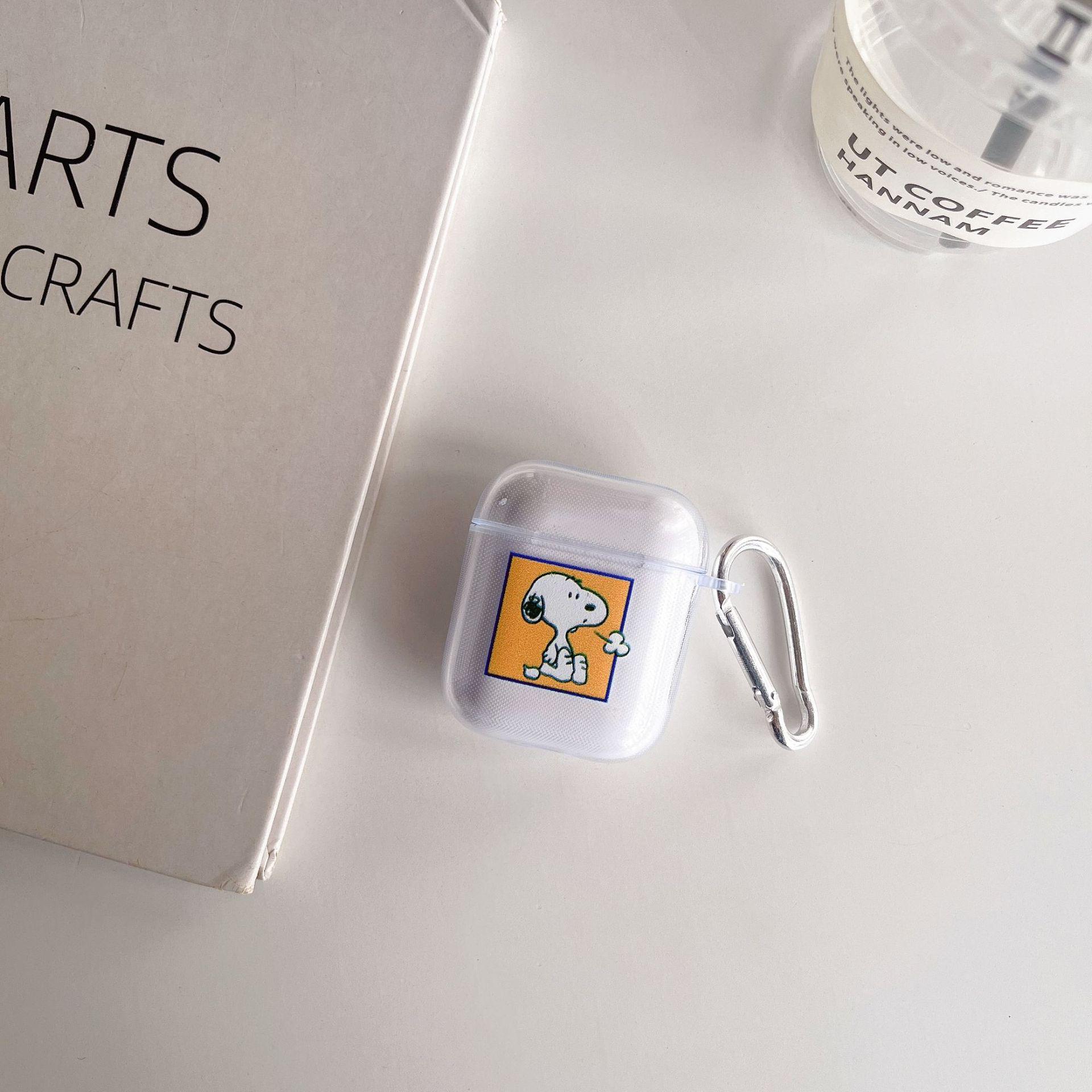 

Snoopy Dog Transparent TPU Protective Case for AirPods 2nd Gen Pro Earphones Domestic i9s/i11/i12 (Check Before Purchasing)