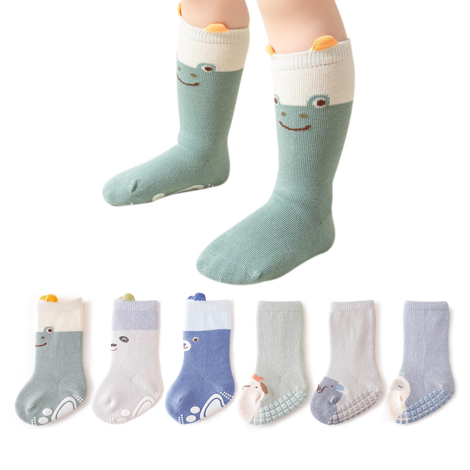

HAYAHARU Baby Cute Animal Room for Boys and Girls Socks, Cotton, Non-Slip, Design, Breathable, All-Season, Socks, Colorful,