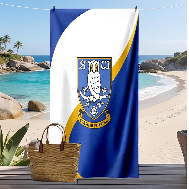 Sheffield Wednesday Football Print Beach Towel, Large Soft Quick Dry Towel for Beach Camping Swimming