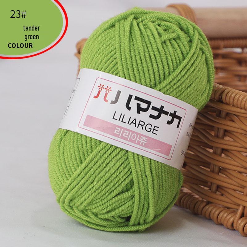 Korean Baby Milk Cotton Yarn: 4-Strand Crochet & Hand Knitting Yarn for Dolls, Infants, and Children.