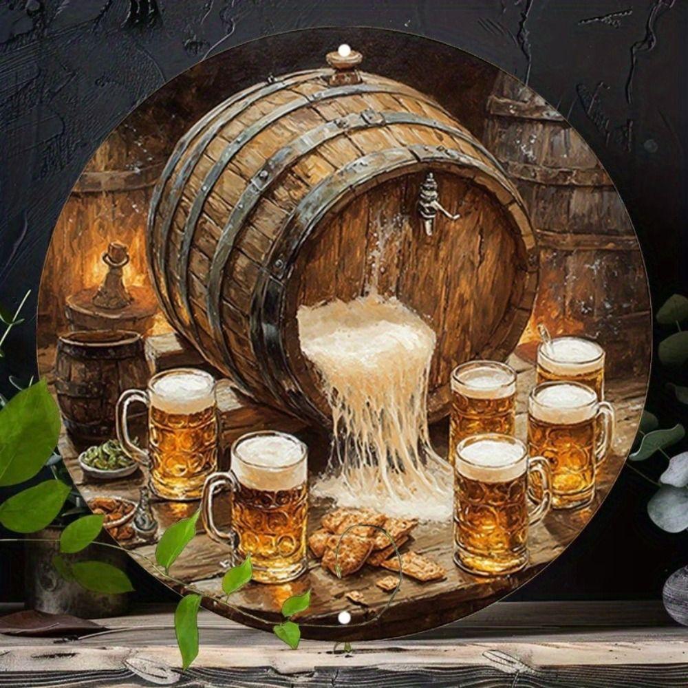 Segno in Latta Metallico Birra Decorazione Murale 20x30cm
