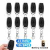 5/10Pcs 433MHZ Remote Control 1 Key EV1527 Transmitter Momentary Mode Self Locking Switch Relay Interlock Garage Door Keychain
