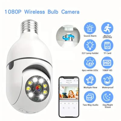 HD 200W E27 Žárovková kamera WIFI Vnitřní Venkovní PTZ IP kamera Dohled Panoramatická kamera APP Dálkové ovládání Dětská chůvička