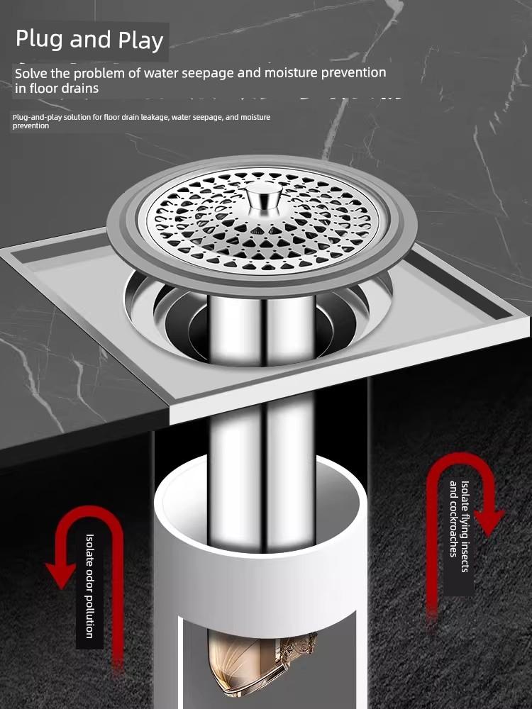 Magnetic Anti-Odor Core for Bathroom Floor Drain, Universal Bathroom Drain Pipe Filter, Anti-Insect and Anti-Odor Device for Toilet